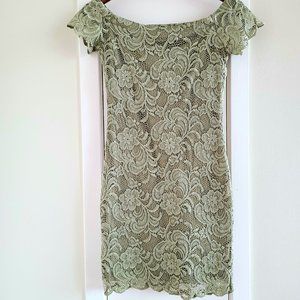 Papaya Green Bodycon Lace Dress XS